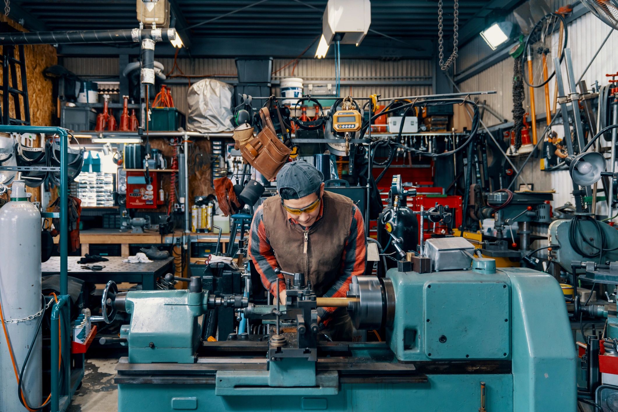 Skilled metal fabrication professional at work in a workshop